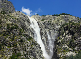 Fototapeta na wymiar big waterfall in the mountain