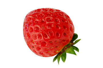 Strawberry isolated on a white background. Close-up. Top view.