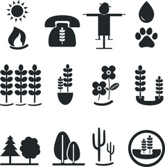 set of icons for spa and farmer