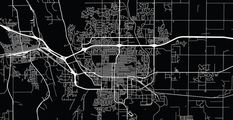 Urban vector city map of Bismarck, USA. North Dakota state capital