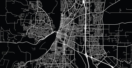 Urban vector city map of Salem, USA. Oregon state capital