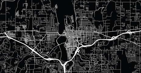 Urban vector city map of Olympia, USA. Washington state capital