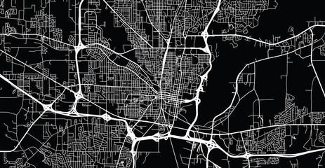 Urban vector city map of Jackson, USA. Mississippi state capital - obrazy, fototapety, plakaty