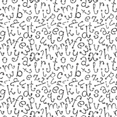 Fototapeta na wymiar Vector seamless pattern with funny hand drawn letters.