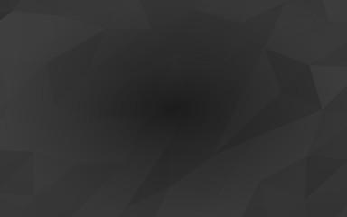 Black abstract background. Lowpoly backdrop. Gloomy crumpled paper. 3D illustration