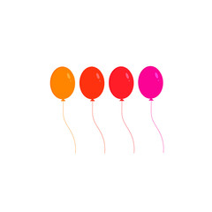This is a set of colored balloons isolated on white background. Vector cartoon illustration. It could be used for postcards, banners, flyers, postcards, holiday decorations.