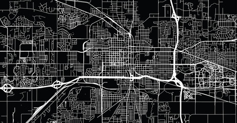 Urban vector city map of Lansing, USA. Michigan state capital