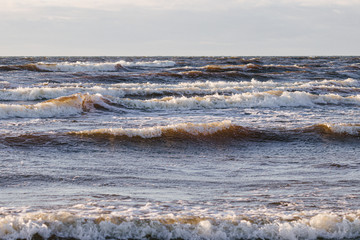 Marine background. View on the waves. Baltic sea Europe, Estonia.