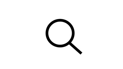 Magnifying glass or search icon, flat 