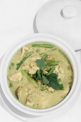 thai green curry with chicken and vegetables