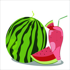 vector illustration of watermelon juice