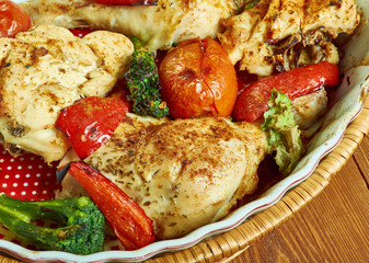 Chicken  chorizo traybake