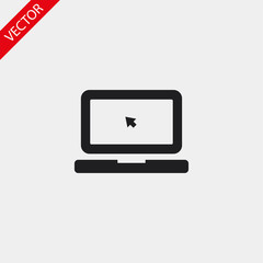 Laptop vector icon , lorem ipsum Flat design