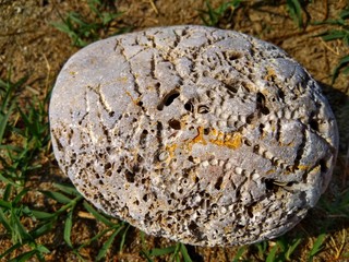 Volcanic stone turned into the sea