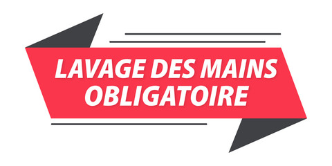 lavage des mains obligatoire bannière