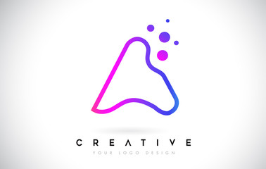 Dots Letter A Logo. A Letter Design Vector with Dots.Vector Lettering Illustration of a Colorful Alphabet with Bubbles.
