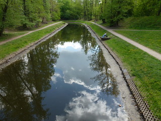 Sky and tree reflections in the water
