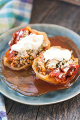 Stuffed peppers with meat and vegetables