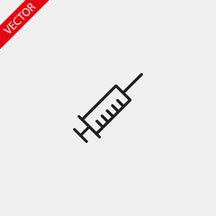Syringe vector icon , lorem ipsum Flat design