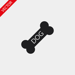 Dog bone vector icon , lorem ipsum Flat design