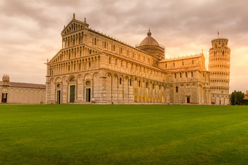 Cathedral and Leaning Tower in the Piazza dei Miracoli (Square of Miracles), Pisa, Tuscany, Italy