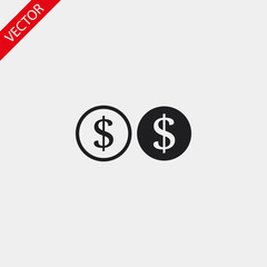 Dollar vector icon , lorem ipsum Flat design