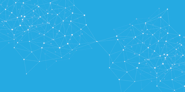 Vector banner design, network connection with lines and dots