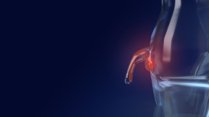 male sex organ penis 3d rendering for medical concept.