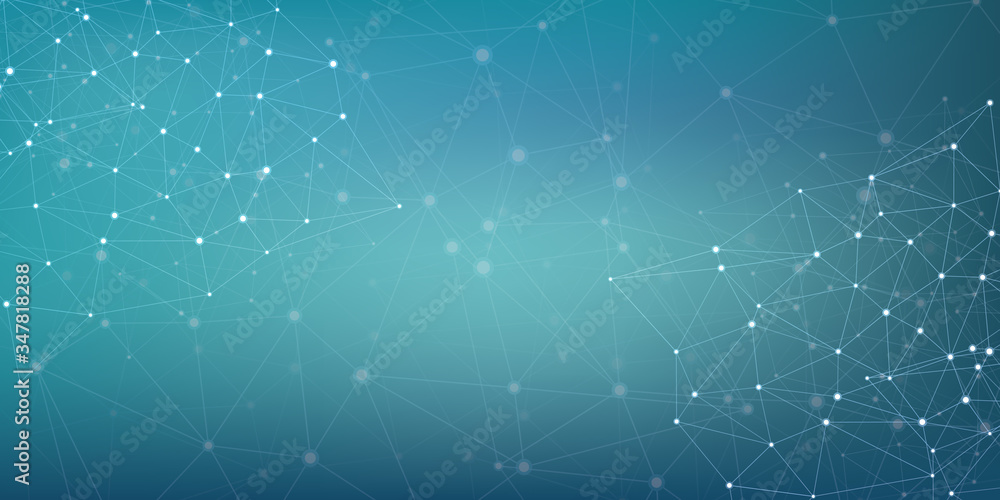 Aufkleber vector banner design, network connection with lines and dots