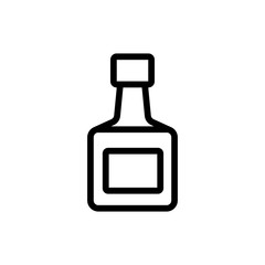 squared bottle with label icon vector. squared bottle with label sign. isolated contour symbol illustration