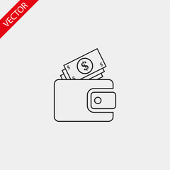 Purse vector icon , lorem ipsum Flat design