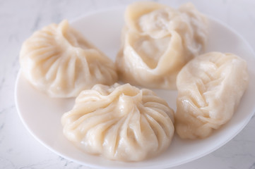  A delicious, diet dish. Steam dumplings.