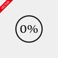 Vector icon 0 percent , lorem ipsum Flat design
