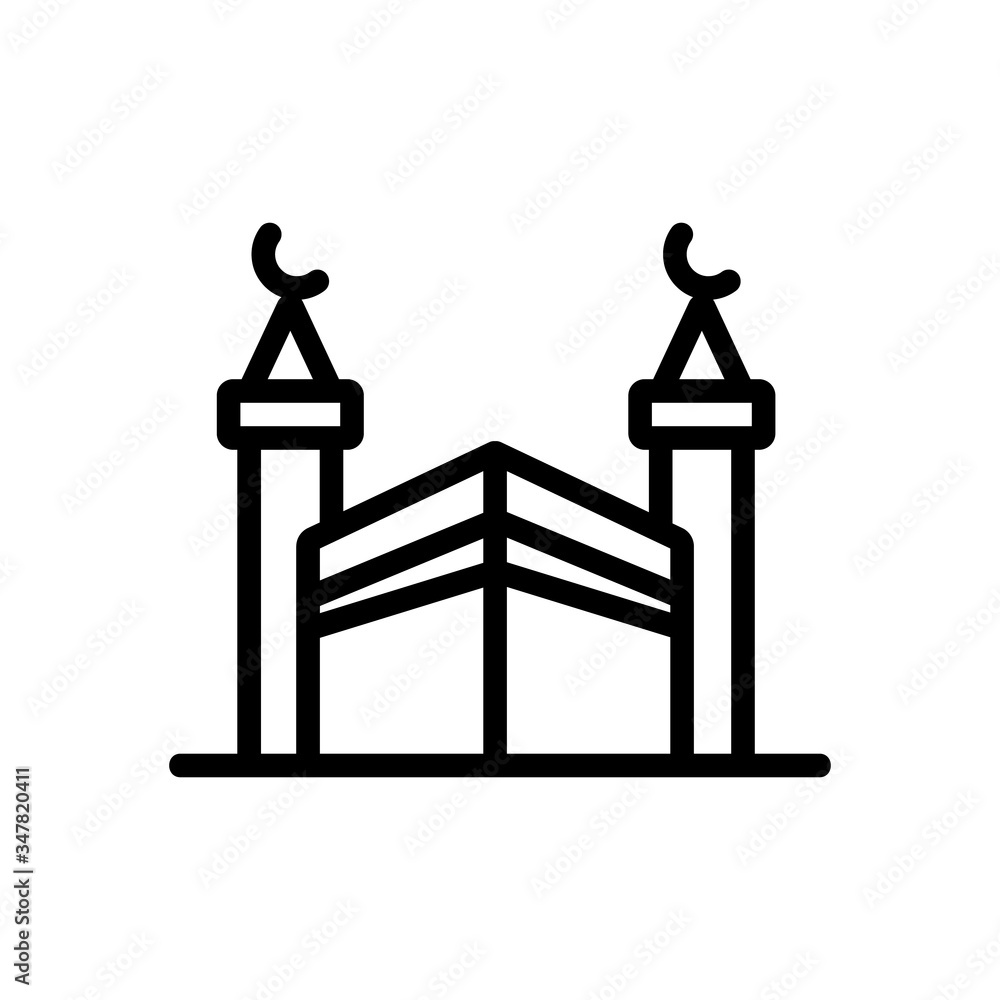 Poster haji protective fence with towers angular view icon vector. haji protective fence with towers angula
