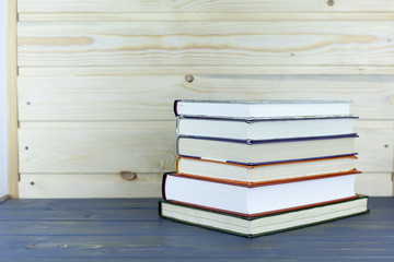 book lying on a desk in classic library