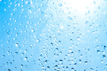 drops of water on the glass.