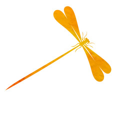  orange watercolor dragonfly silhouettes on white background