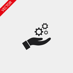Gears vector icon , lorem ipsum Flat design