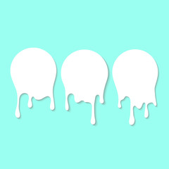 Dripping milk flows down. Vector illustration