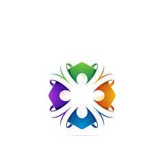 People logo design colorful