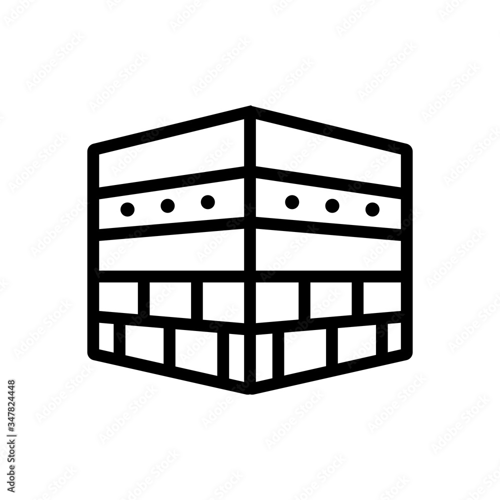 Poster view of kaaba without fabric coating icon vector. view of kaaba without fabric coating sign. isolate