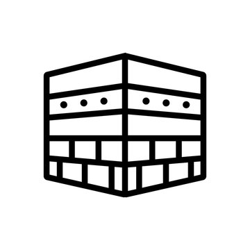view of kaaba without fabric coating icon vector. view of kaaba without fabric coating sign. isolated contour symbol illustration