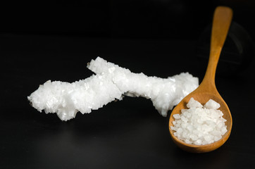 white crystals of salt
