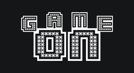 Text of the phrase Game On in a star design vector icon illustration