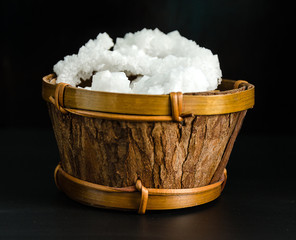 white crystals of salt