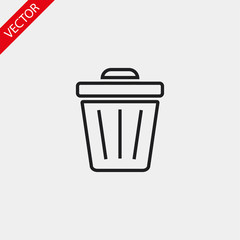 Trash vector icon , lorem ipsum Flat design