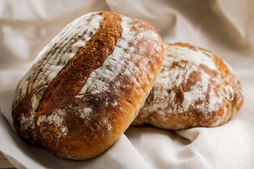 Home bread. Sourdough bread. Whole-grain rye bread