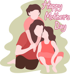 Mother Day Special flat illustration Mother's day card, background