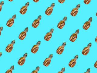 Pineapple on colorful background.