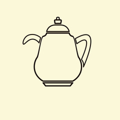 Teapot , kettle, tea kettle vector icon
